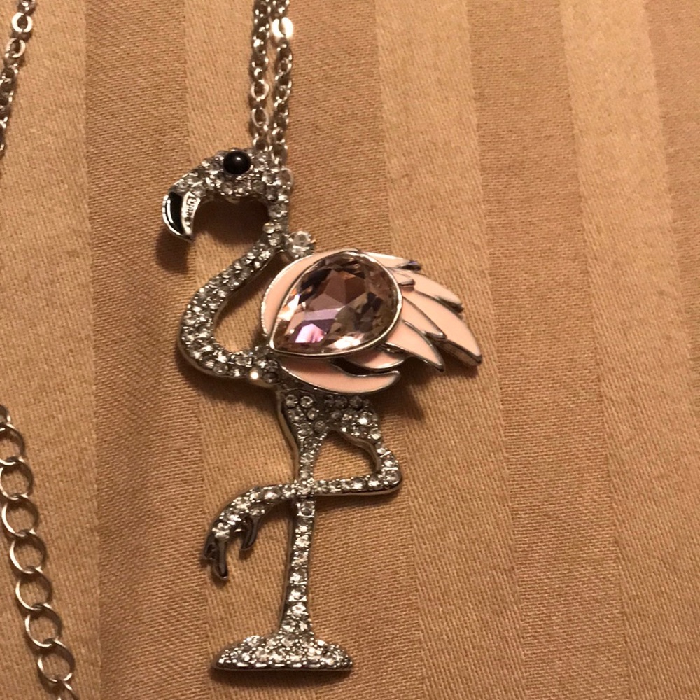 Flamingo long chain necklace